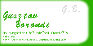 gusztav borondi business card